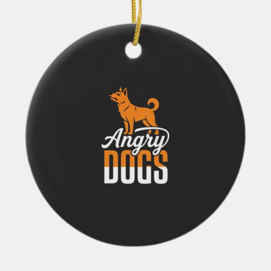 Boze Honden Vector Mascotte Keramisch Ornament (Voorkant)