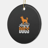 Boze Honden Vector Mascotte Keramisch Ornament (Links)