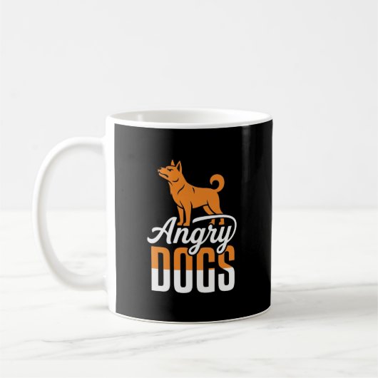Boze Honden Vector Mascotte Koffiemok (Links)