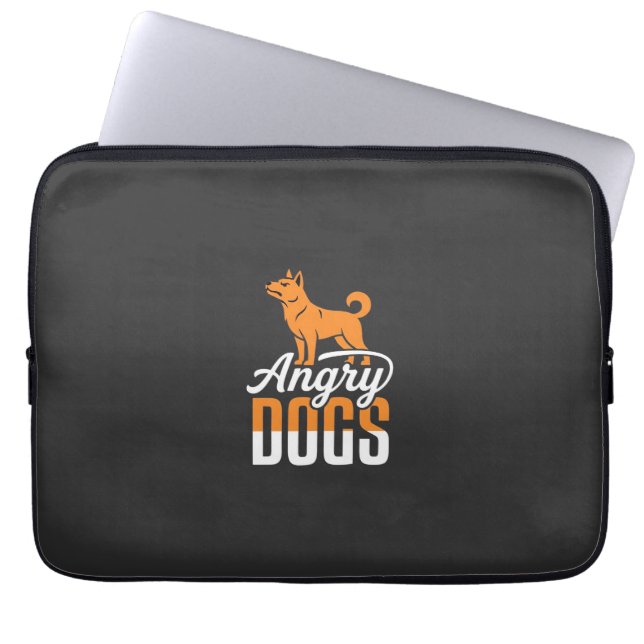 Boze Honden Vector Mascotte Laptop Sleeve (Voorkant)
