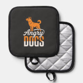 Boze Honden Vector Mascotte Pannenlap (Voorkant / Achterkant)