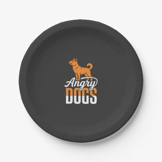 Boze Honden Vector Mascotte Papieren Bordje (Voorkant)