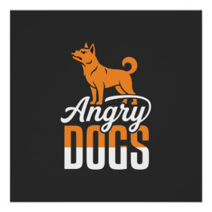 Boze Honden Vector Mascotte Perfect Poster