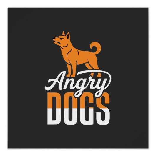 Boze Honden Vector Mascotte Perfect Poster (Voorkant)