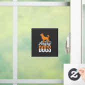 Boze Honden Vector Mascotte Raamsticker (Huis)