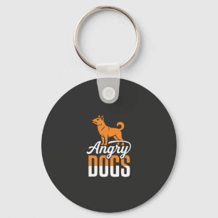 Boze Honden Vector Mascotte Sleutelhanger