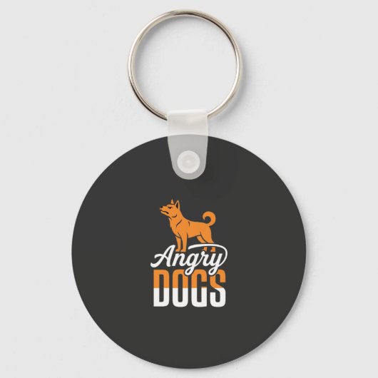 Boze Honden Vector Mascotte Sleutelhanger (Voorkant)
