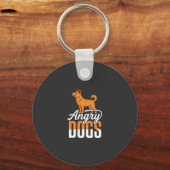 Boze Honden Vector Mascotte Sleutelhanger (Voorkant)