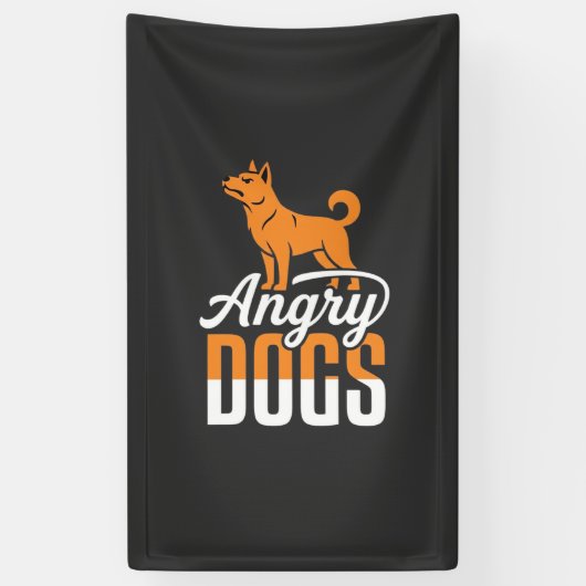 Boze Honden Vector Mascotte Spandoek (Verticaal)