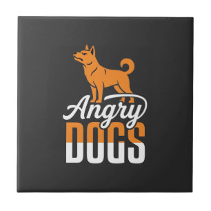 Boze Honden Vector Mascotte Tegeltje
