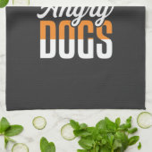 Boze Honden Vector Mascotte Theedoek (Gevouwen)