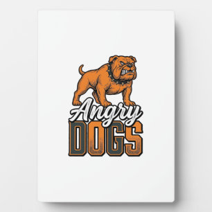 Boze Honden Vintage Bulldog Typografie Ontwerp_1 Fotoplaat