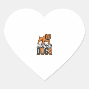 Boze Honden Vintage Bulldog Typografie Ontwerp_1 Hart Sticker