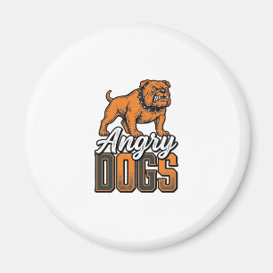 Boze Honden Vintage Bulldog Typografie Ontwerp_1 Magneet