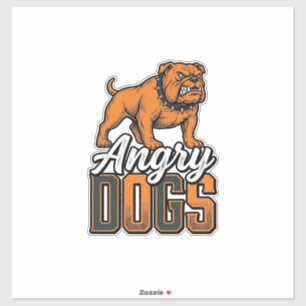 Boze Honden Vintage Bulldog Typografie Ontwerp_1 Sticker