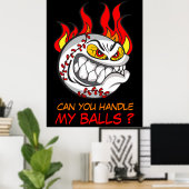 Boze honkbal met citaat, grappig poster (Thuiskantoor)