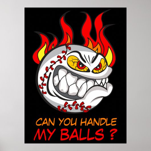 Boze honkbal met quote, grappig poster (Voorkant)