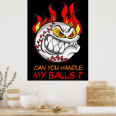 Boze honkbal met quote, grappig poster (Keuken)