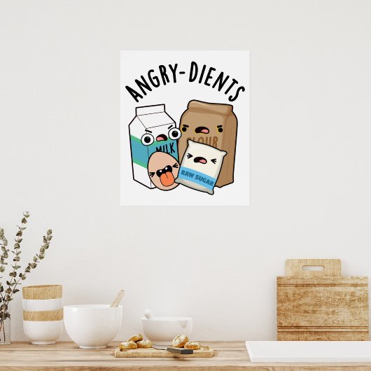 Boze-ingrediënten Funny Baking Pun Poster (Keuken)