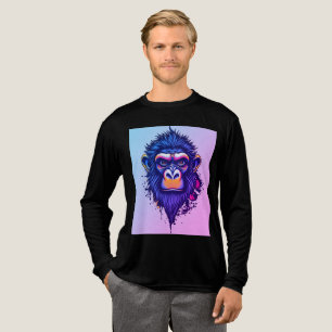 Boze Inkt Aap – Kleur Spetter Graffiti Dier Ar Tri-Blend Shirt