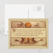 Boze Jack O' Lantern Heks Maan Vleermuis Briefkaart (Voorkant / Achterkant)