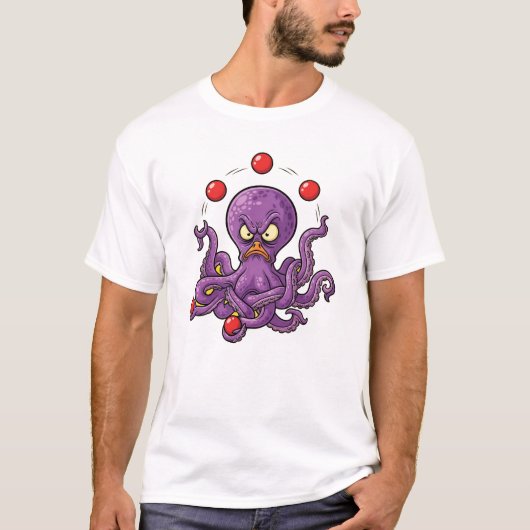 Boze Jonglerende Octopus T-shirt (Voorkant)