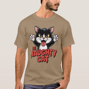 Boze Kat Cartoon De Stoute Kat Grafiek T-shirt