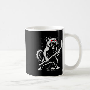 Boze Kat IJshockeyspeler Ontwerp Cadeau Voor Manne Koffiemok