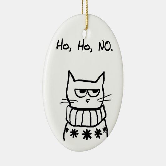 Boze kat in een kersttrui - Funny Cat Xmas Keramisch Ornament (Rechts)