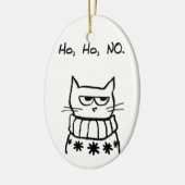 Boze kat in een kersttrui - Funny Cat Xmas Keramisch Ornament (Links)