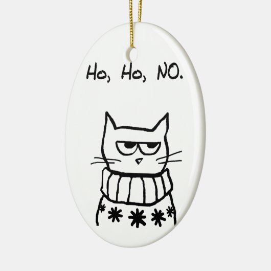 Boze kat in een kersttrui - Funny Cat Xmas Keramisch Ornament (Links)