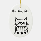 Boze kat in een kersttrui - Funny Cat Xmas Keramisch Ornament (Voorkant)