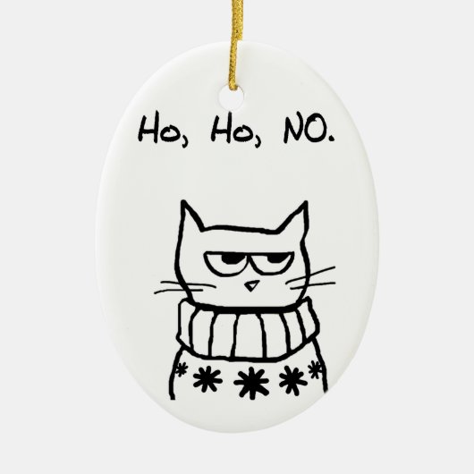 Boze kat in een kersttrui - Funny Cat Xmas Keramisch Ornament (Voorkant)