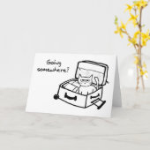 Boze kat in koffer - Grappig cadeau voor reizigers Kaart (Gele Bloem)