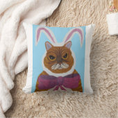 Boze kat in konijnenoren  kussen (Deken)
