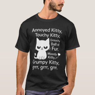 Boze Kat Kattenliefhebber Grappige Attitude Vacht T-shirt