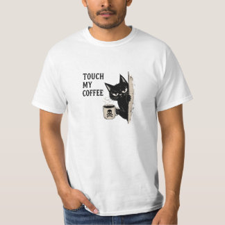 boze kat koffie waarschuwing t-shirt
