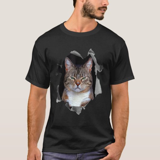 Boze kat meme chagrijnig t-shirt (Voorkant)