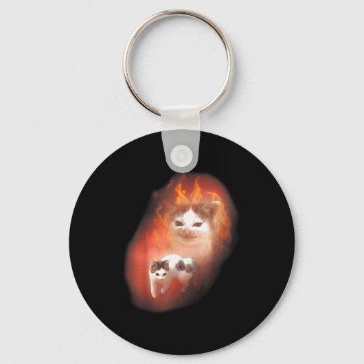 Boze Kat Meme Grappige Domme Kat Kattenliefhebber  Sleutelhanger (Voorkant)
