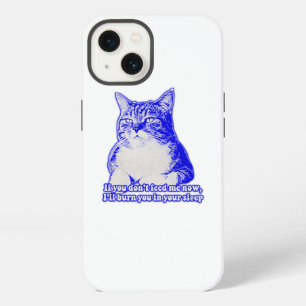 Boze kat meme voor kattenliefhebbers en katteneige iPhone 13 hoesje