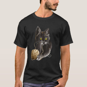 Boze Kat Met Gele Ogen Vast In Een Bal Stre T-shirt
