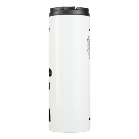 Boze kat met mes Graphic Thermosbeker (Achterkant)