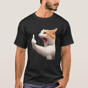 Boze Kat Middelvinger Meme Grappige Catcore voor G T-shirt