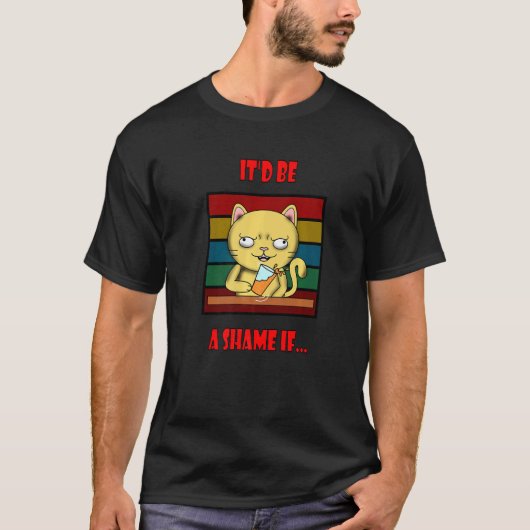 Boze Kat Morsend Drankje T-shirt (Voorkant)
