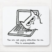 Boze kat vraagt aandacht - Funny Cat Mousepad Muismat (Voorkant)