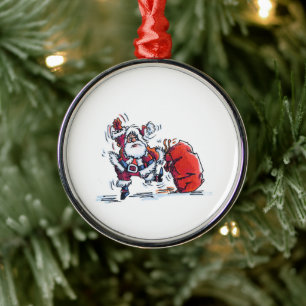 Boze Kerstman ronde premium ornament