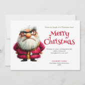 Boze Kerstman whimsicale digitale kerstgroet Feestdagenkaart (Voorkant)