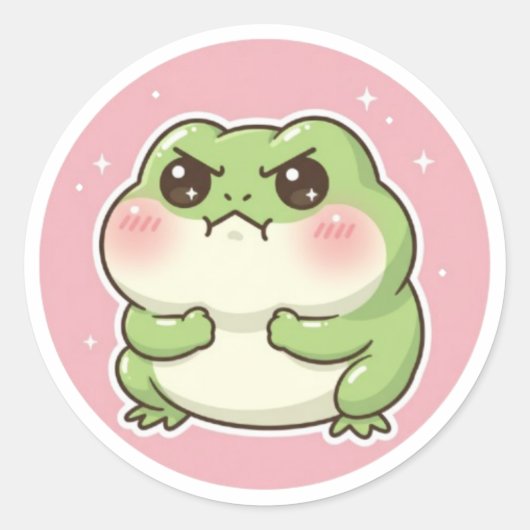 Boze Kikker Sticker Grappige Boze Kikker Meme Scha (Voorkant)