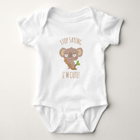 Boze Koala Beer Stop Met Zeggen Dat Ik Schattig Be Romper (Voorkant)