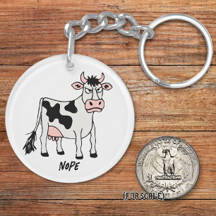 Boze Koe Tekenen Sarcastische Zin Zak Charm Sleutelhanger